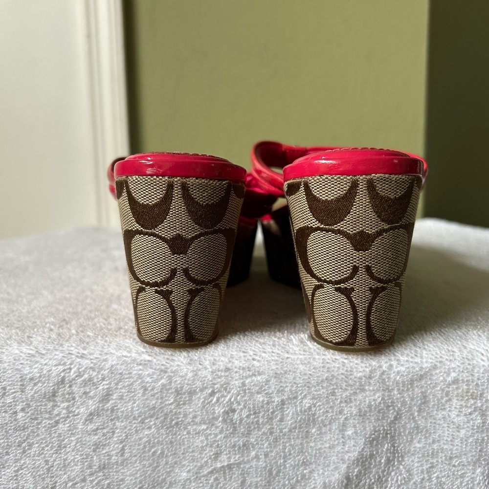 Coach Nella Women's Pink Wedge Sandals - Picture 7 of 12